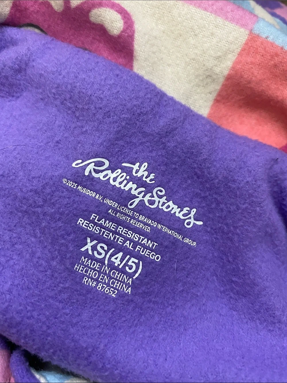 THE ROLLING STONES 2 piece pajama set size kids girls extra small 4/5